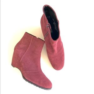 Franco Sarto burgundy suede wedge boot~SZ 8.5